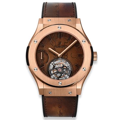 3 hublot classic fusion tourbillon berluti scritto king gold|Hublot Classic Fusion Berluti Watch In All.